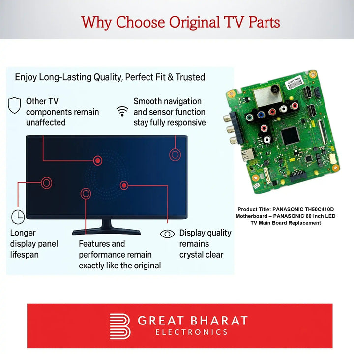 Panasonic TH50C410D Motherboard – Panasonic 60 Inch LED TV Main Board Replacement - Great Bharat Electronics