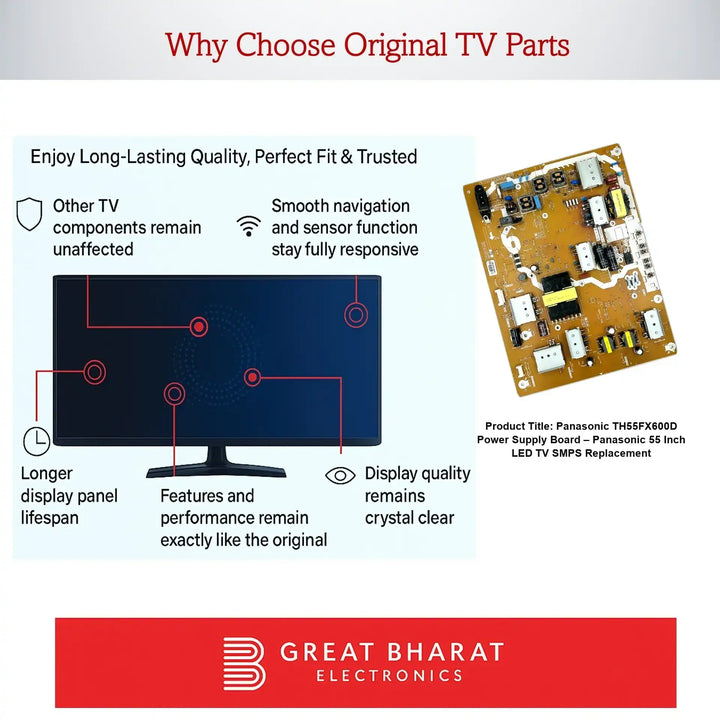 Panasonic TH55FX600D Power Supply Board – Panasonic 55 Inch LED TV SMPS Replacement - Great Bharat Electronics