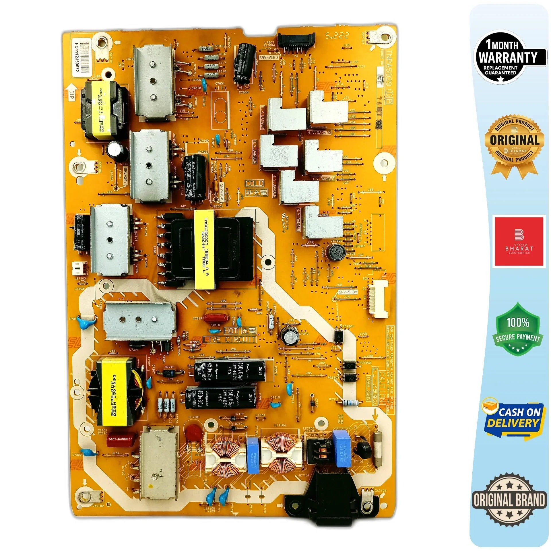 Panasonic TH60C410D Power Supply Board – Panasonic 60 Inch LED TV SMPS Replacement - Great Bharat Electronics