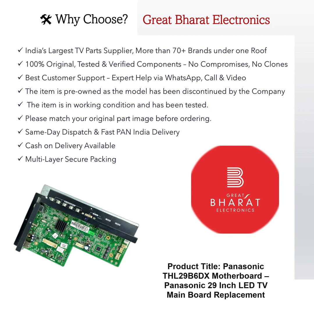 Panasonic THL29B6DX Motherboard – Panasonic 29 Inch LED TV Main Board Replacement - Great Bharat Electronics