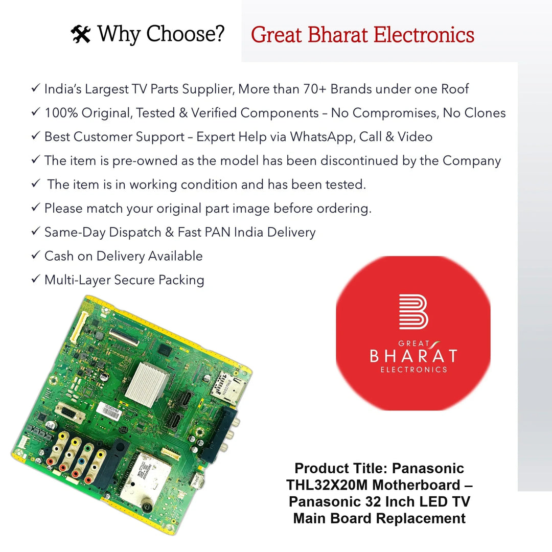 Panasonic THL32X20M Motherboard – Panasonic 32 Inch LED TV Main Board Replacement - Great Bharat Electronics