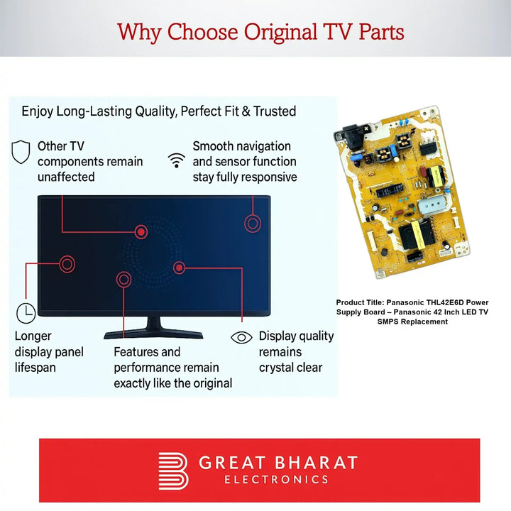 Panasonic THL42E6D Power Supply Board – Panasonic 42 Inch LED TV SMPS Replacement - Great Bharat Electronics