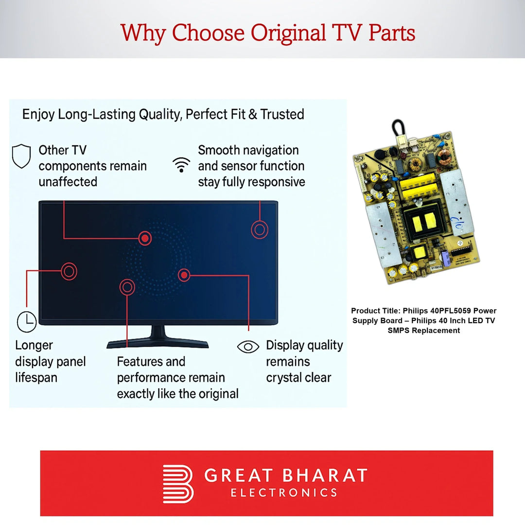 Philips 40PFL5059 Power Supply Board – Philips 40 Inch LED TV SMPS Replacement - Great Bharat Electronics