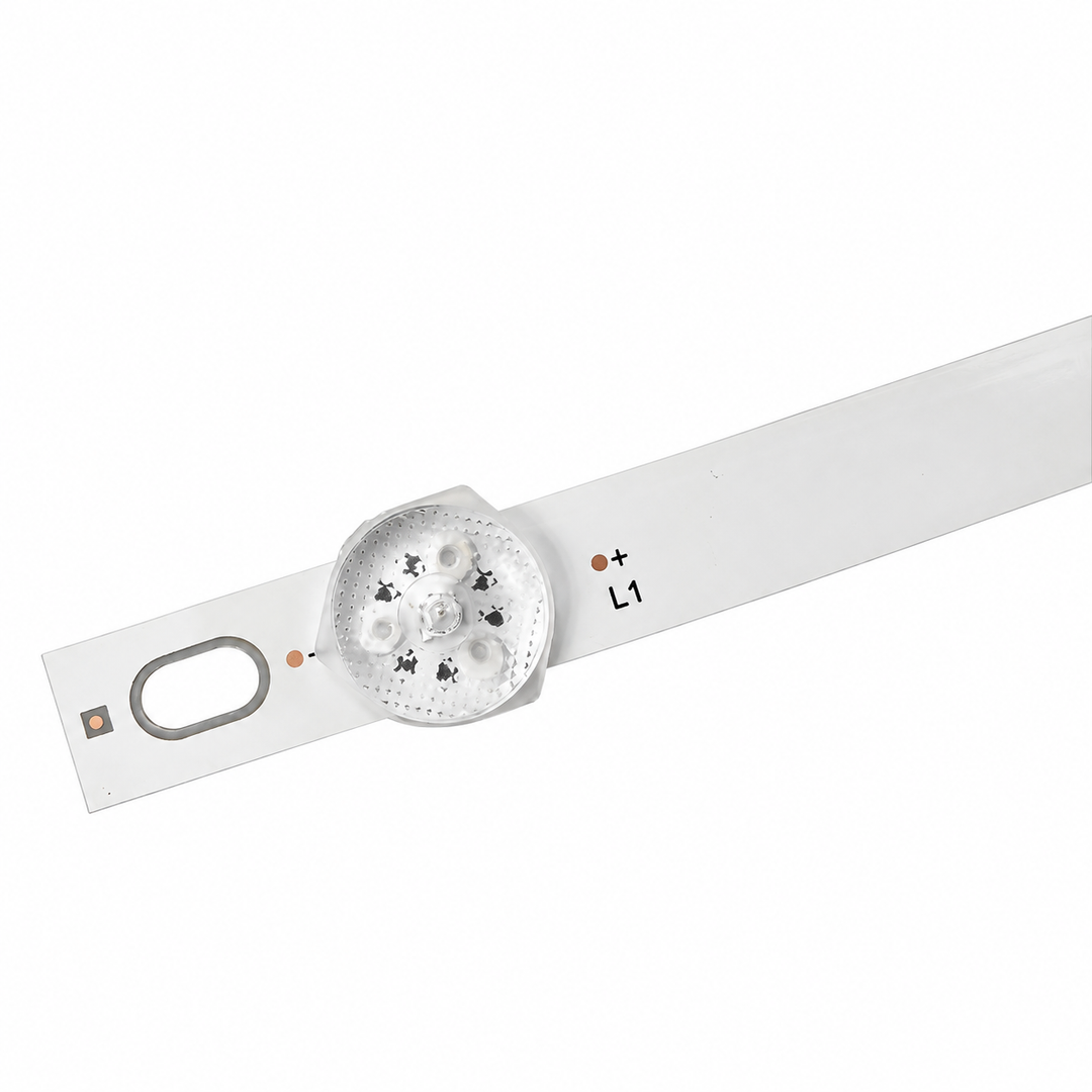 Close-up of Realme RMV2003 3V LED backlight lens and L1 strip marking