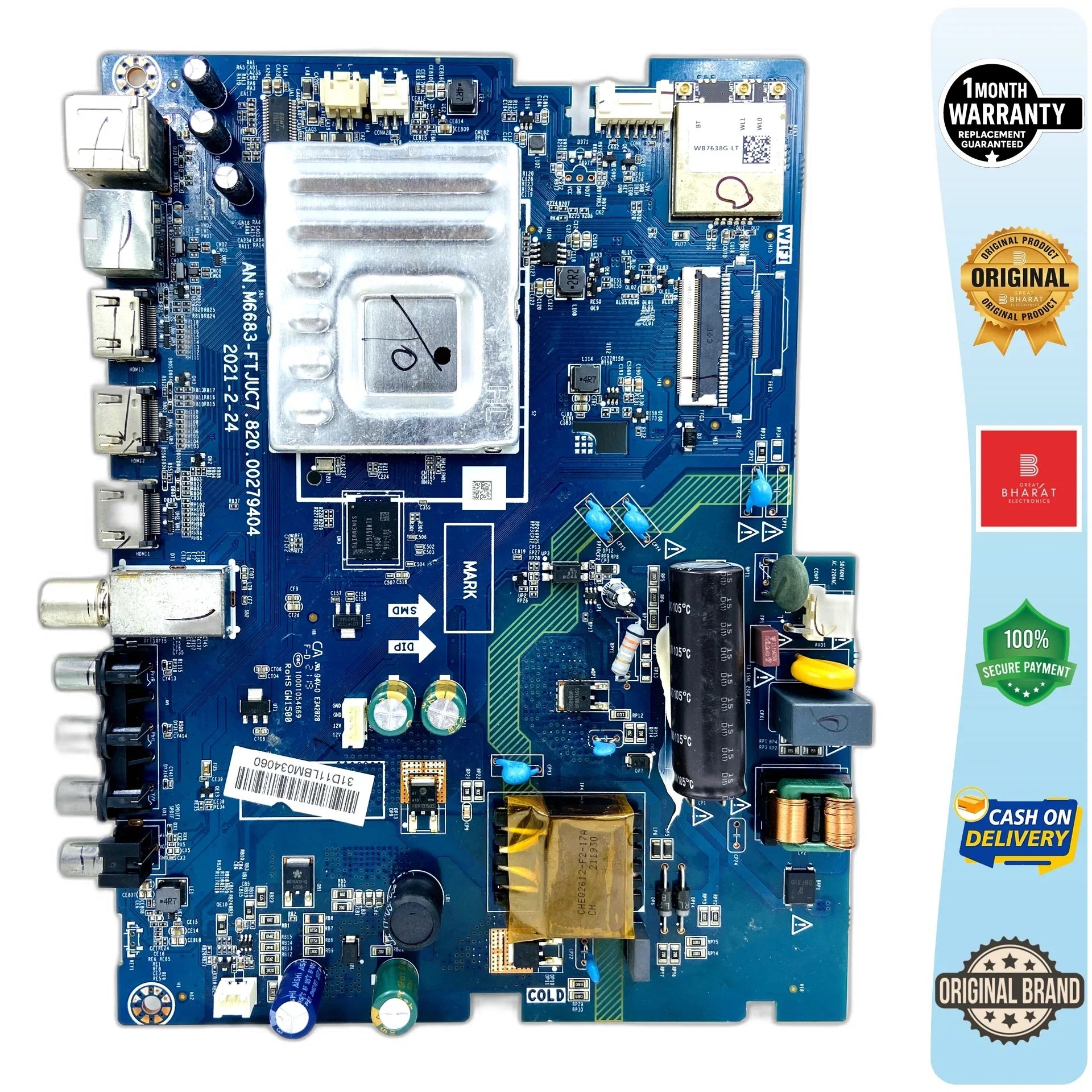 Realme RMV2003 Motherboard – Realme 32 Inch LED TV Main Board Replacement - Great Bharat Electronics