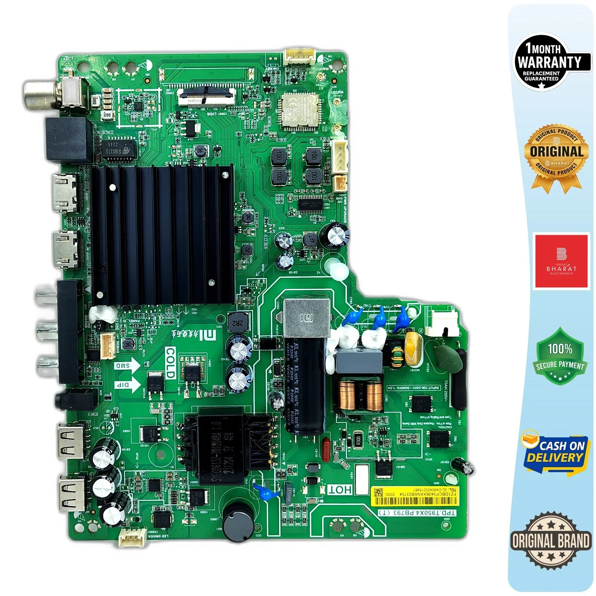 RedMi L32R8-FVIN Motherboard – RedMi 32 Inch LED TV Main Board Replacement - Great Bharat Electronics
