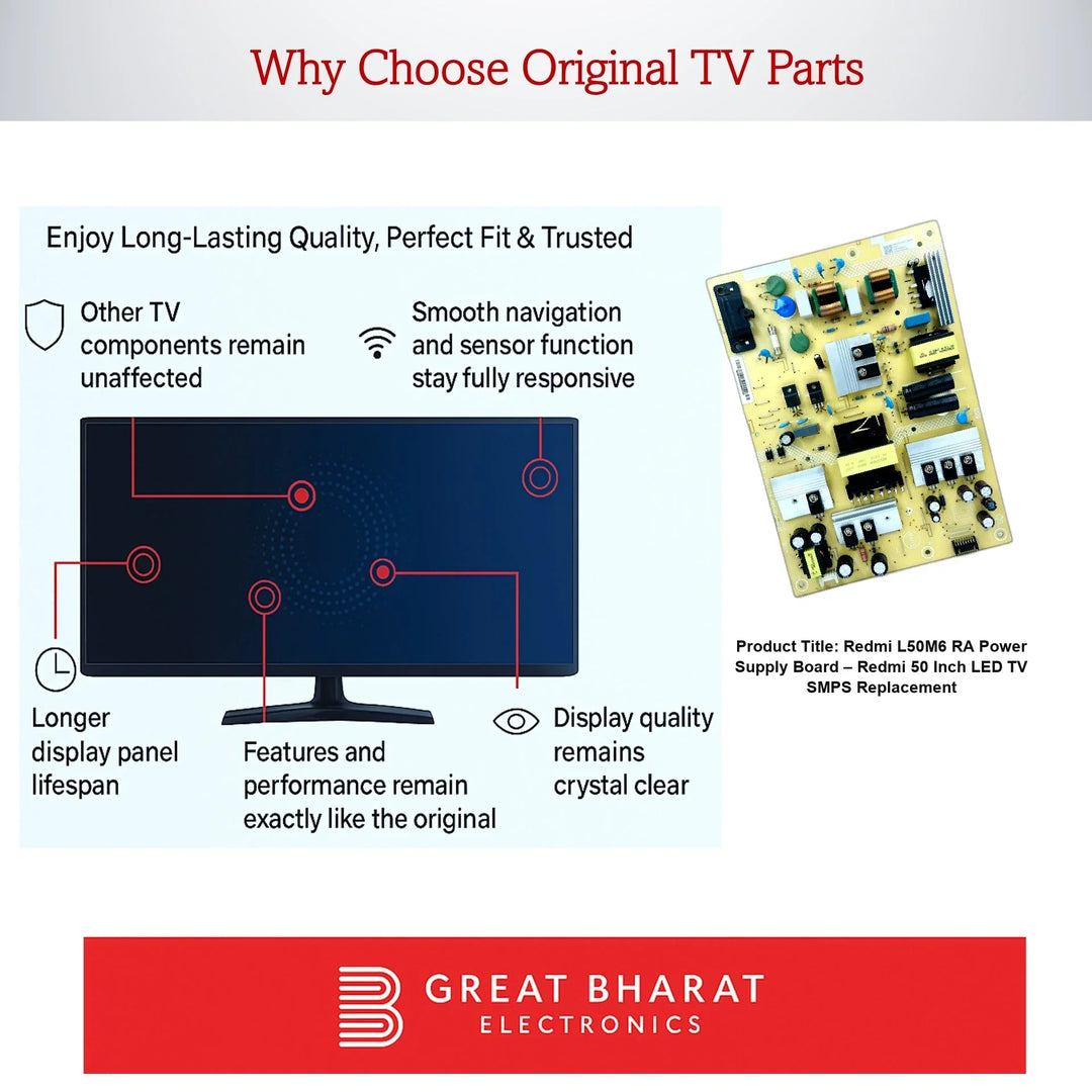 Redmi L50M6-RA Power Supply Board – Redmi 50 Inch LED TV SMPS Replacement - Great Bharat Electronics