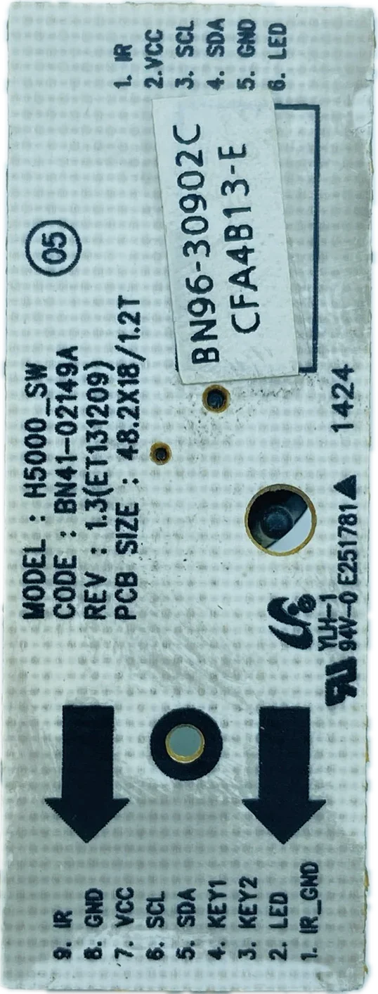 Samsung LED TV IR Sensor (Power Button) for Model UA48H5500ARLXL - Great Bharat Electronics