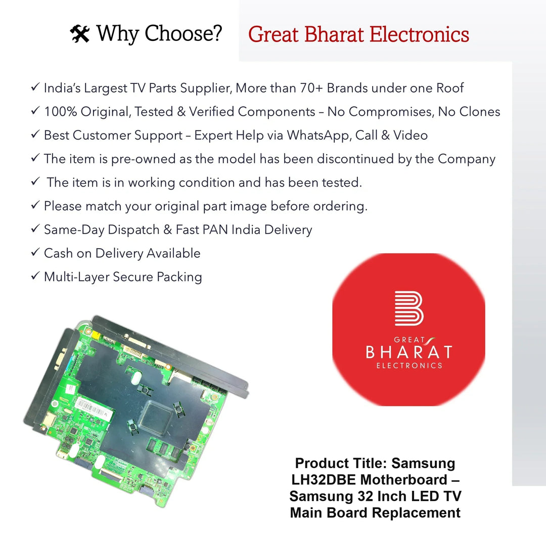 Samsung LH32DBE Motherboard – Samsung 32 Inch LED TV Main Board Replacement - Great Bharat Electronics
