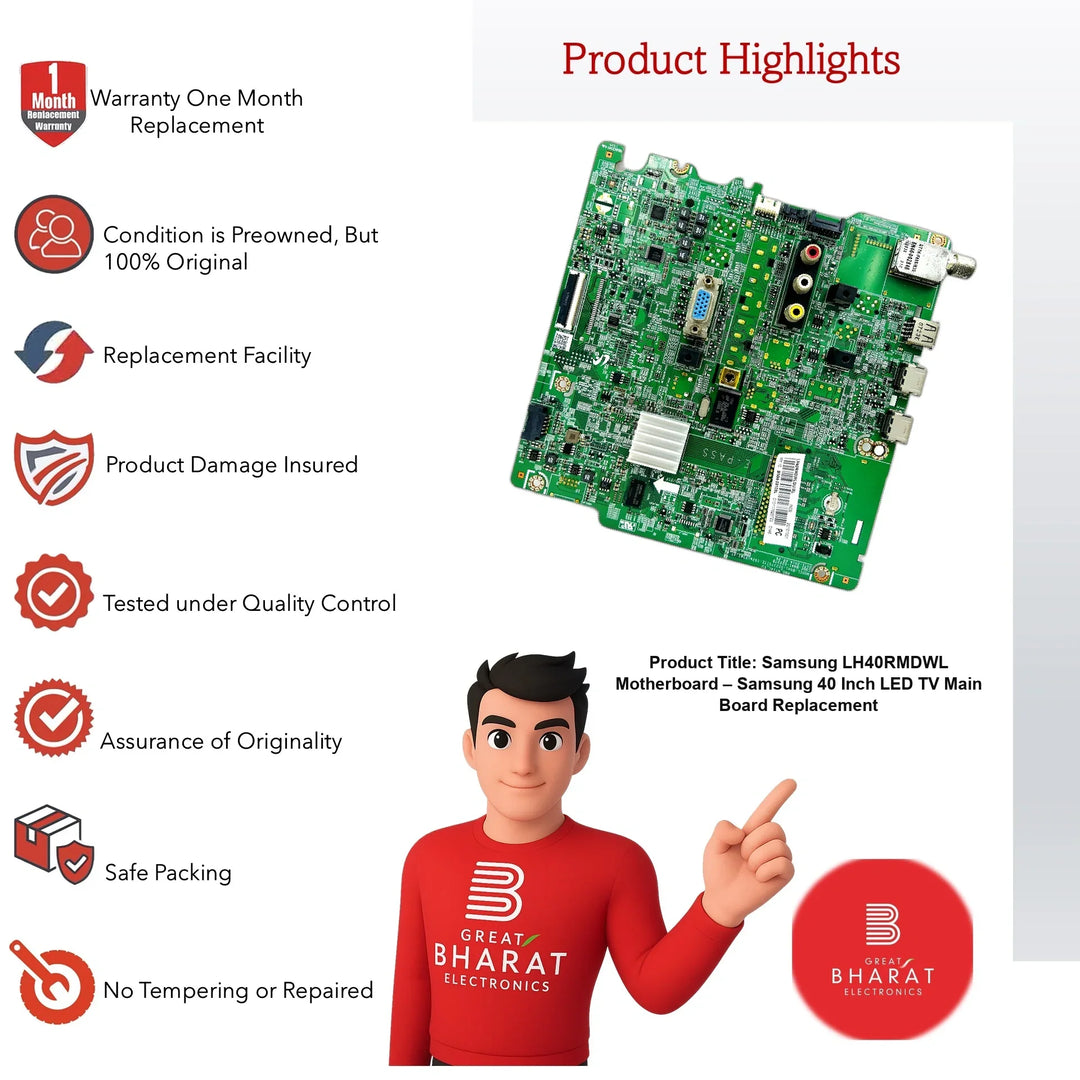 Samsung LH40RMDWL Motherboard – Samsung 40 Inch LED TV Main Board Replacement - Great Bharat Electronics