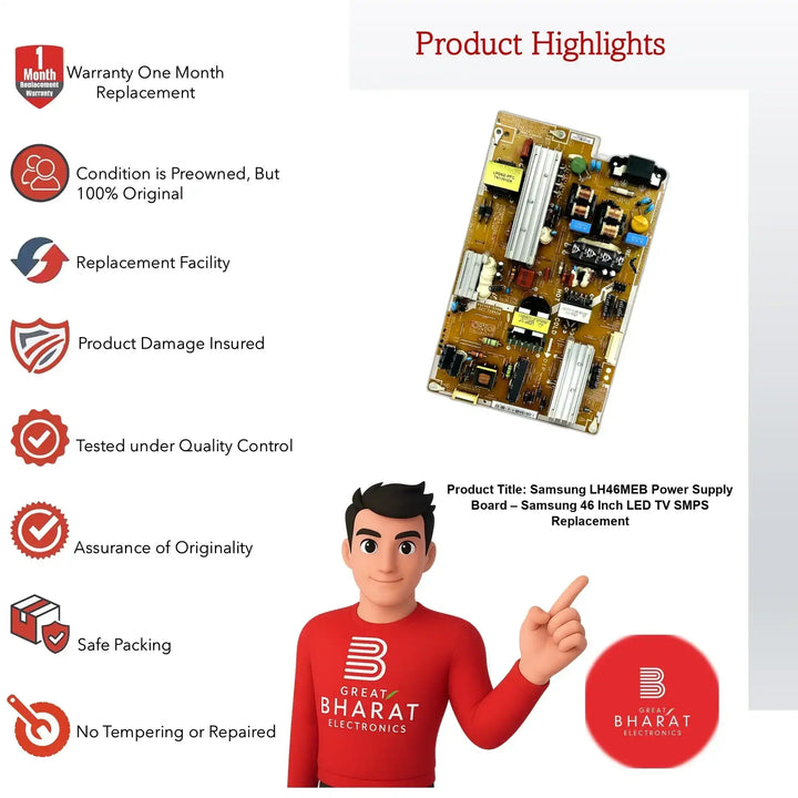 Samsung LH46MEB Power Supply Board – Samsung 46 Inch LED TV SMPS Replacement - Great Bharat Electronics