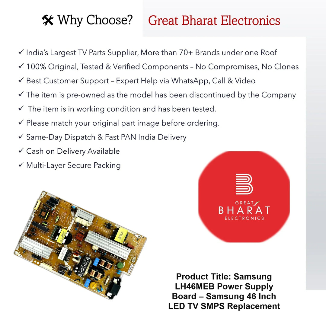 Samsung LH46MEB Power Supply Board – Samsung 46 Inch LED TV SMPS Replacement - Great Bharat Electronics