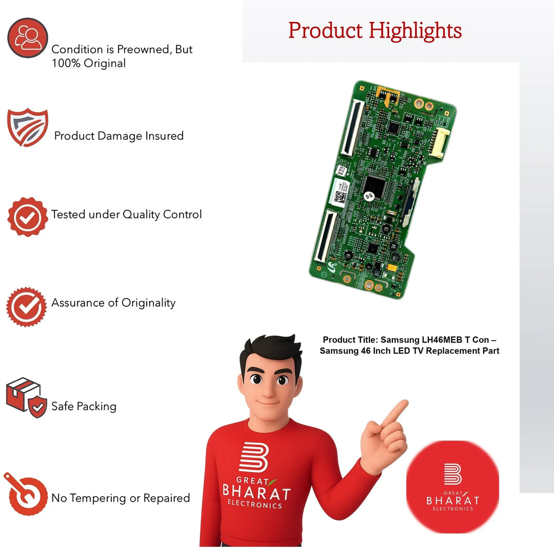 Samsung LH46MEB T-Con Board – Samsung 46 Inch LED TV Replacement Part - Great Bharat Electronics