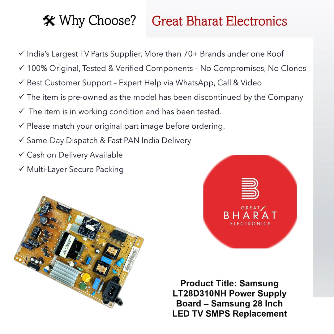 Samsung LT28D310NH Power Supply Board – Samsung 28 Inch LED TV SMPS Replacement - Great Bharat Electronics
