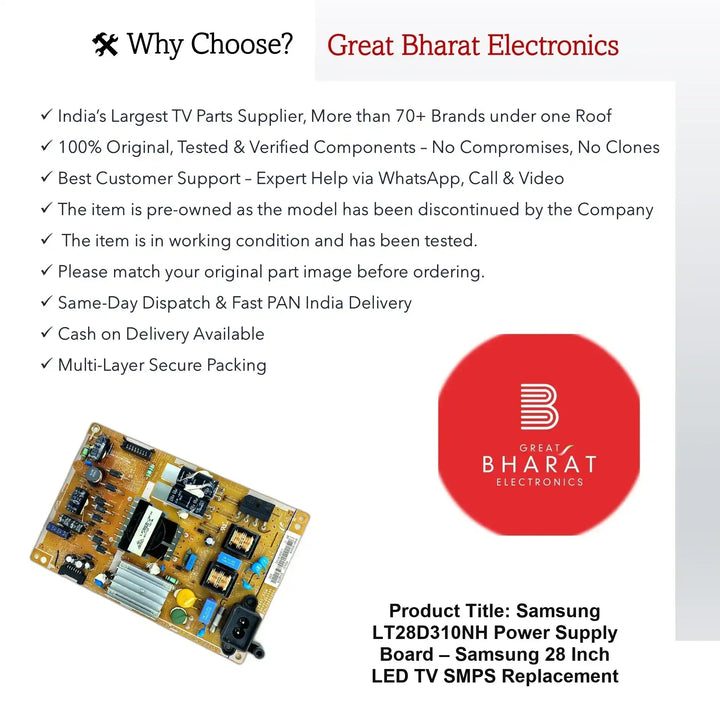 Samsung LT28D310NH Power Supply Board – Samsung 28 Inch LED TV SMPS Replacement - Great Bharat Electronics