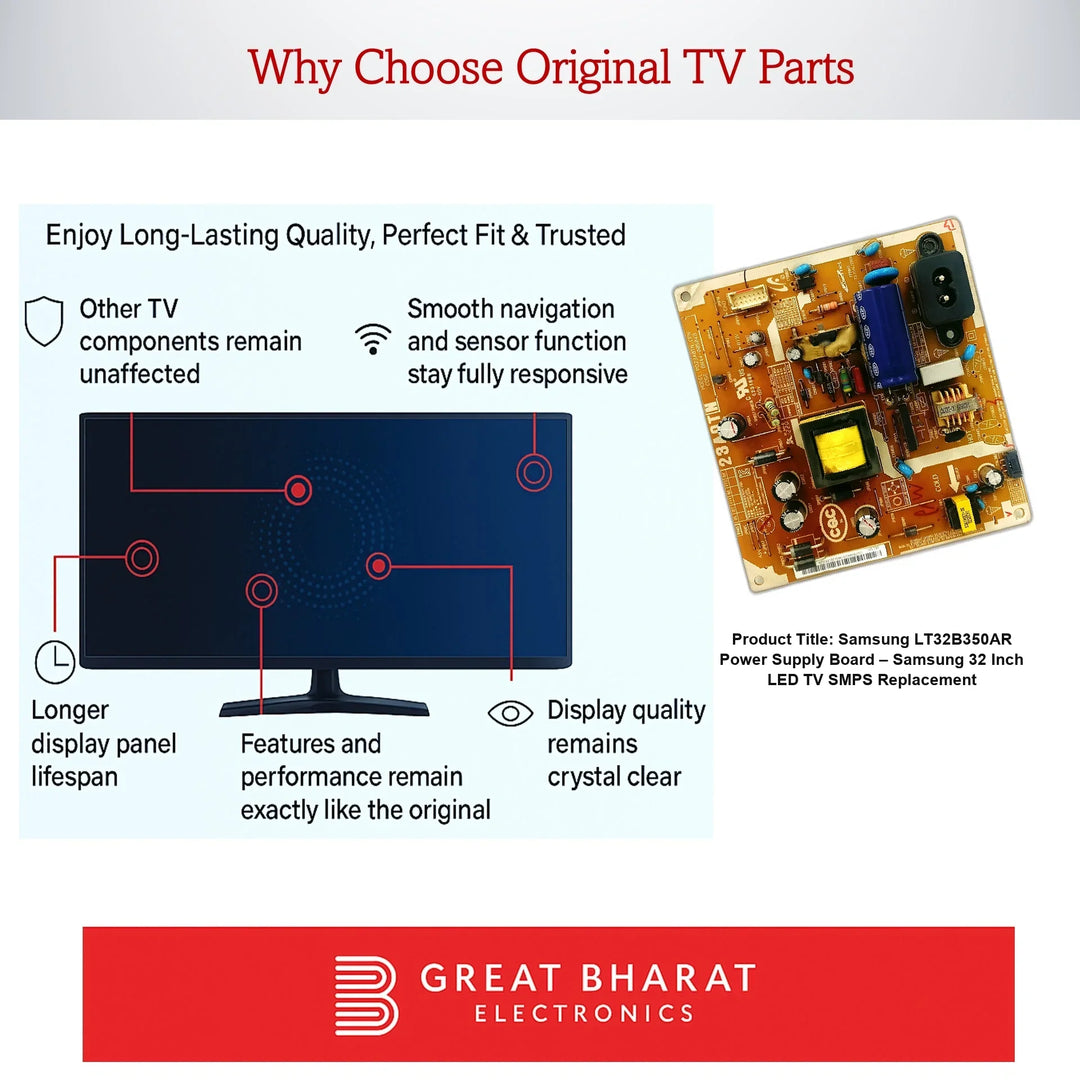 Samsung LT32B350AR Power Supply Board – Samsung 32 Inch LED TV SMPS Replacement - Great Bharat Electronics