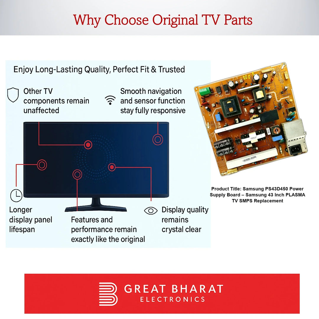 Samsung PS43D450 Power Supply Board – Samsung 43 Inch Plasma TV SMPS Replacement - Great Bharat Electronics