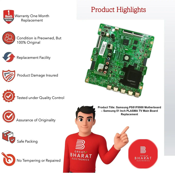Samsung PS51F5500 Motherboard – Samsung 51 Inch Plasma TV Main Board Replacement - Great Bharat Electronics