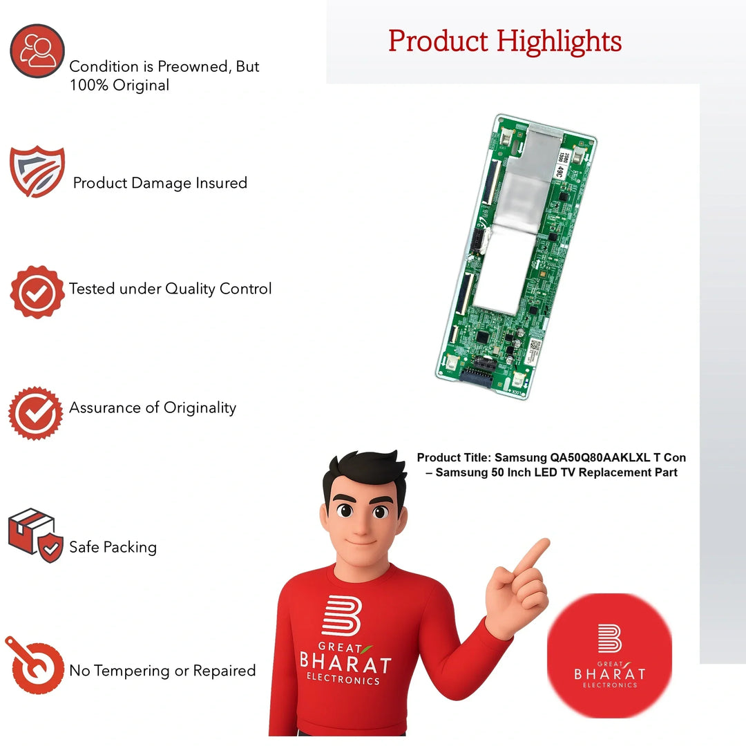 Samsung QA50Q80AAKLXL T-Con Board – Samsung 50 Inch LED TV Replacement Part - Great Bharat Electronics