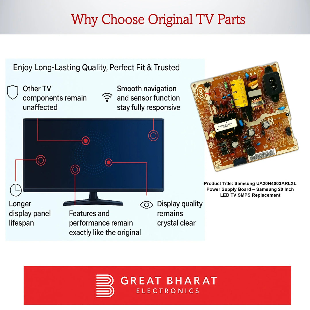 Samsung UA20H4003ARLXL Power Supply Board – Samsung 20 Inch LED TV SMPS Replacement - Great Bharat Electronics