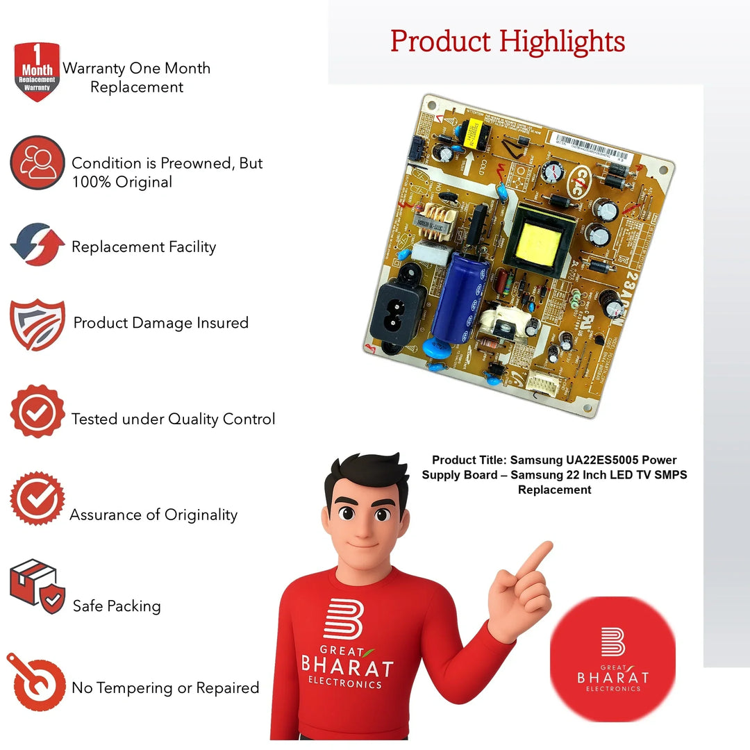 Samsung UA22ES5005 Power Supply Board – Samsung 22 Inch LED TV SMPS Replacement - Great Bharat Electronics