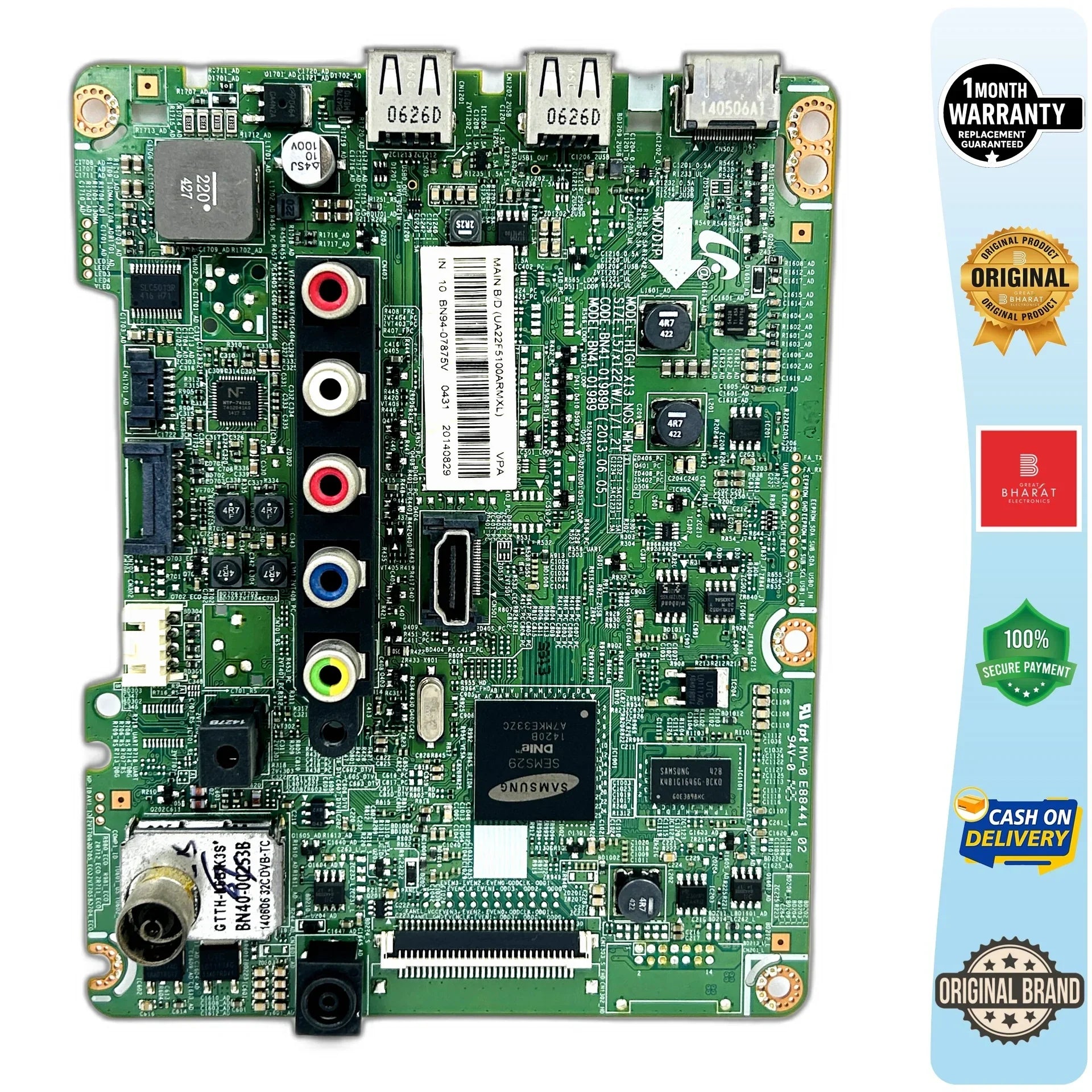 Samsung UA22F5000AR Motherboard – Samsung 22 Inch LED TV Main Board Replacement - Great Bharat Electronics