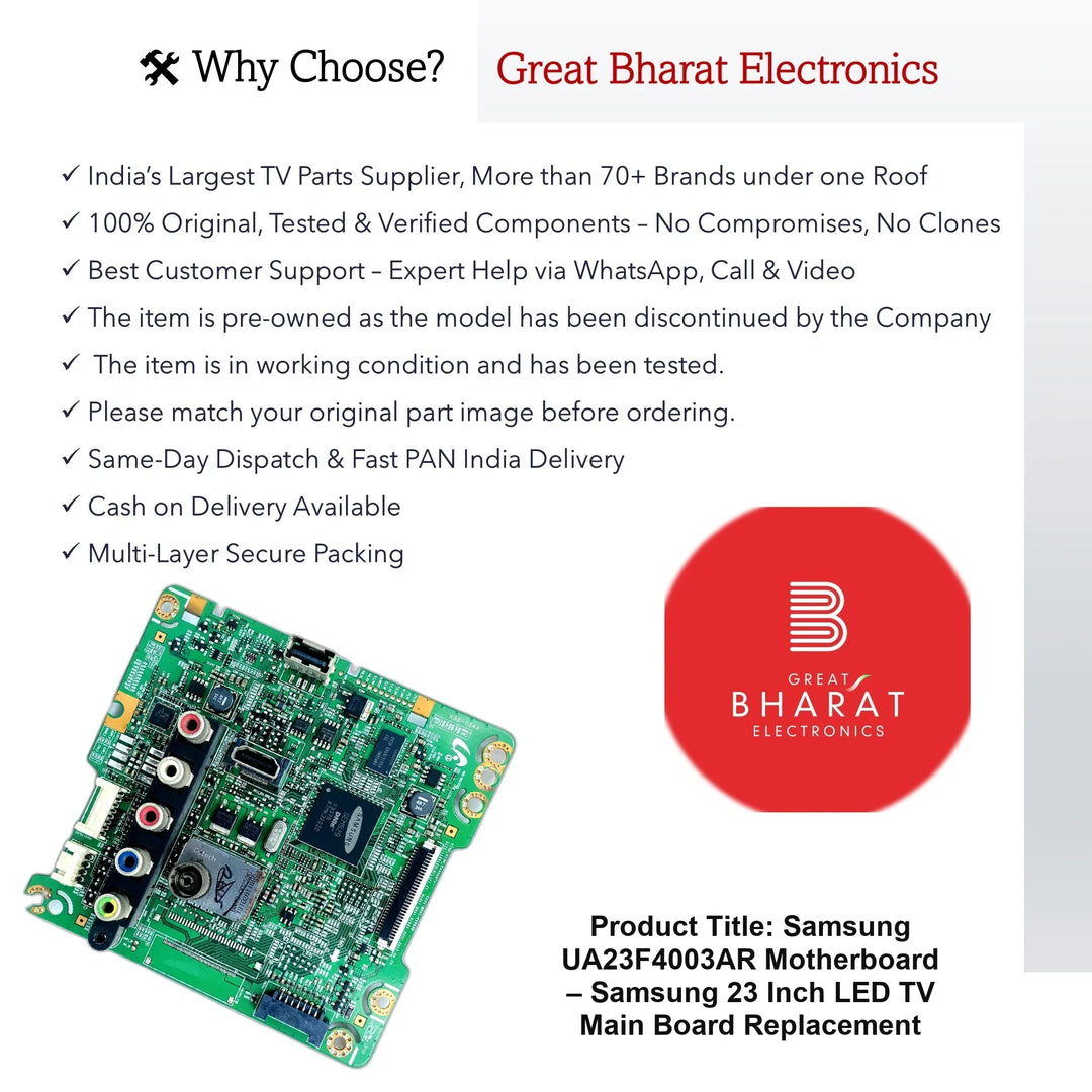Samsung UA23F4003AR Motherboard – Samsung 23 Inch LED TV Main Board Replacement - Great Bharat Electronics