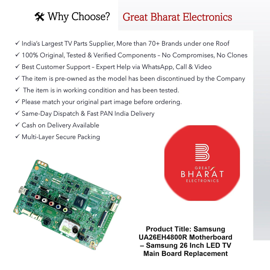Samsung UA26EH4800R Motherboard – Samsung 26 Inch LED TV Main Board Replacement - Great Bharat Electronics