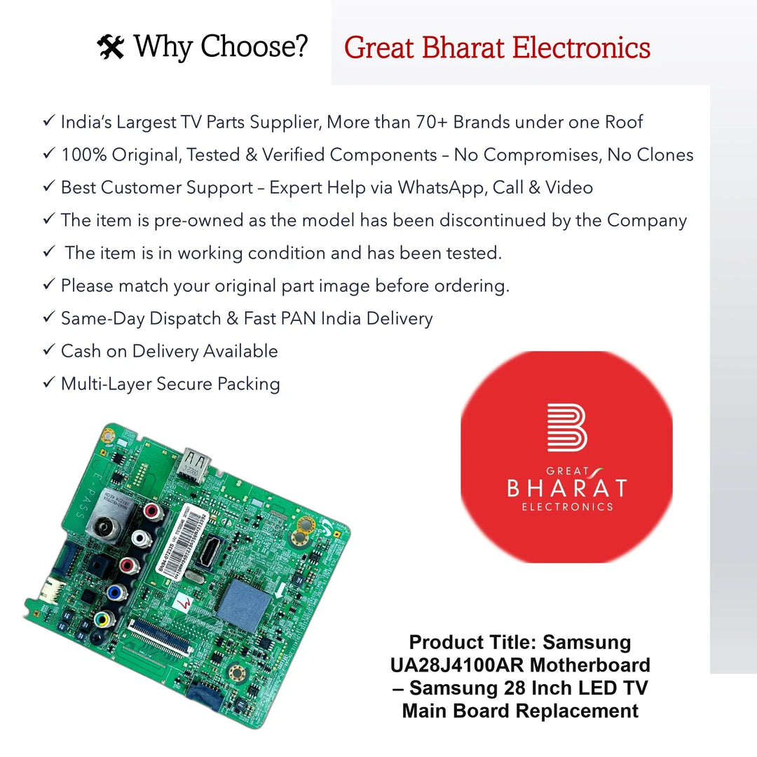 Samsung UA28J4100AR Motherboard – Samsung 28 Inch LED TV Main Board Replacement - Great Bharat Electronics