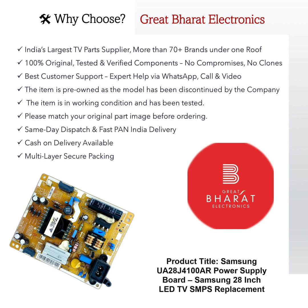 Samsung UA28J4100AR Power Supply Board – Samsung 28 Inch LED TV SMPS Replacement - Great Bharat Electronics