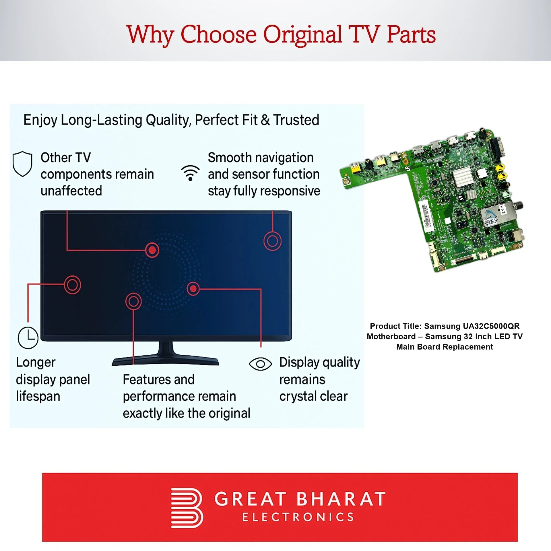 Samsung UA32C5000QR Motherboard – Samsung 32 Inch LED TV Main Board Replacement - Great Bharat Electronics