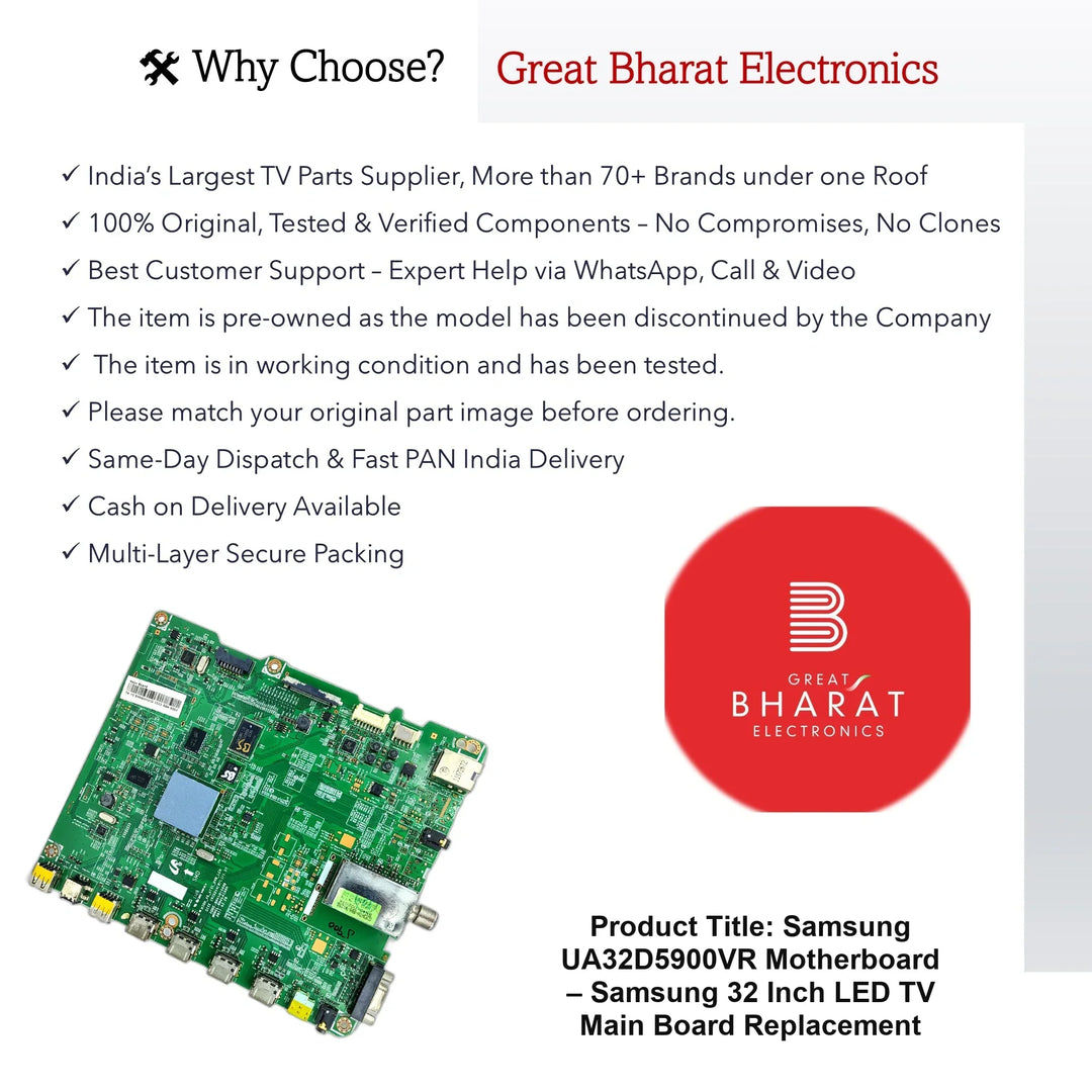 Samsung UA32D5900VR Motherboard – Samsung 32 Inch LED TV Main Board Replacement - Great Bharat Electronics