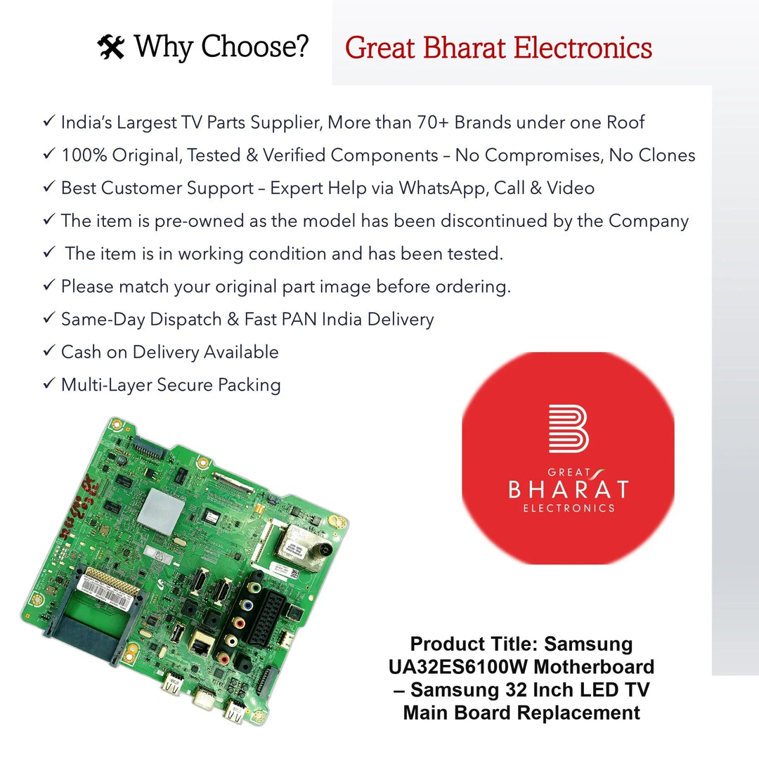 Samsung UA32ES6100W Motherboard – Samsung 32 Inch LED TV Main Board Replacement - Great Bharat Electronics