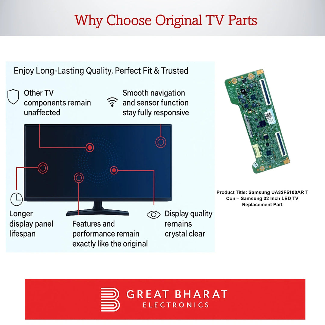 Samsung UA32F5100AR T-Con Board – Samsung 32 Inch LED TV Replacement Part - Great Bharat Electronics