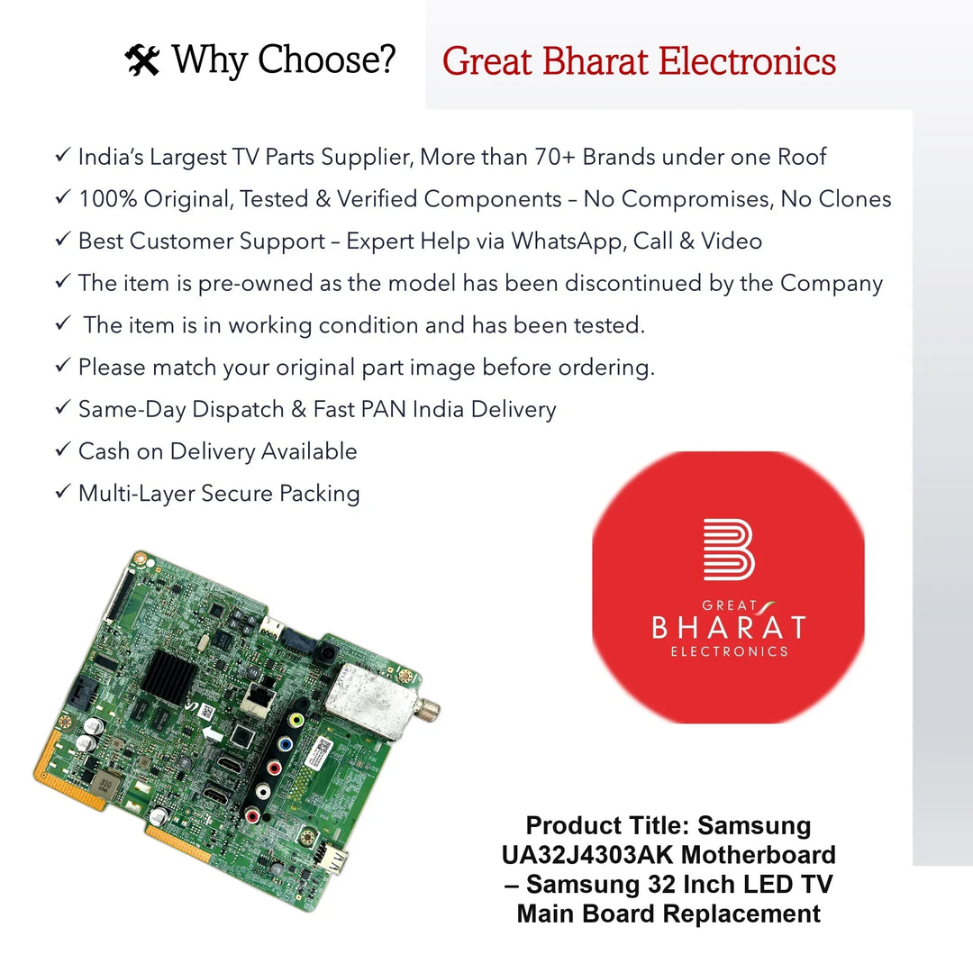 Samsung UA32J4303AK Motherboard – Samsung 32 Inch LED TV Main Board Replacement - Great Bharat Electronics