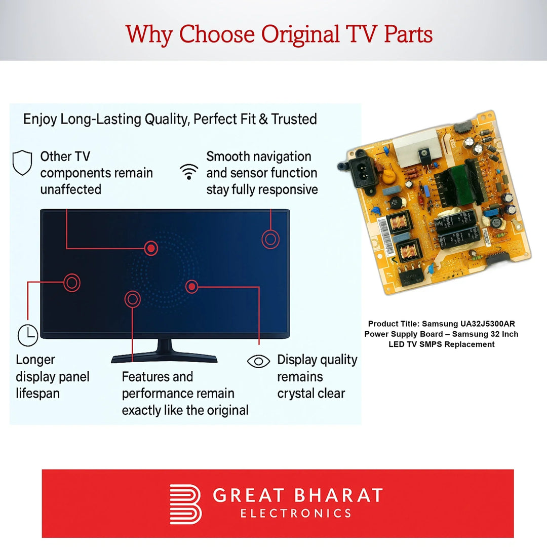 Samsung UA32J5300AR Power Supply Board – Samsung 32 Inch LED TV SMPS Replacement - Great Bharat Electronics