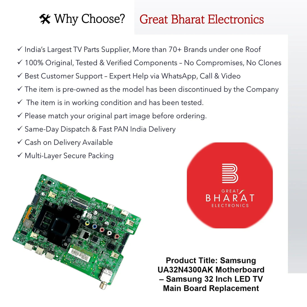 Samsung UA32N4300AK Motherboard – Samsung 32 Inch LED TV Main Board Replacement - Great Bharat Electronics