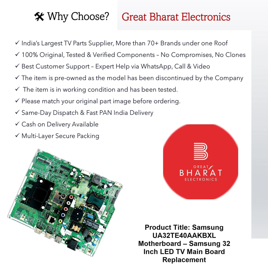Samsung UA32TE40AAKBXL Motherboard – Samsung 32 Inch LED TV Main Board Replacement - Great Bharat Electronics