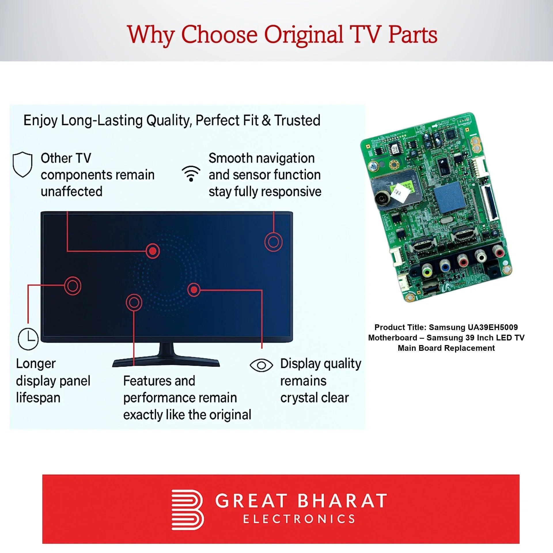 Samsung UA39EH5009 Motherboard – Samsung 39 Inch LED TV Main Board Replacement - Great Bharat Electronics