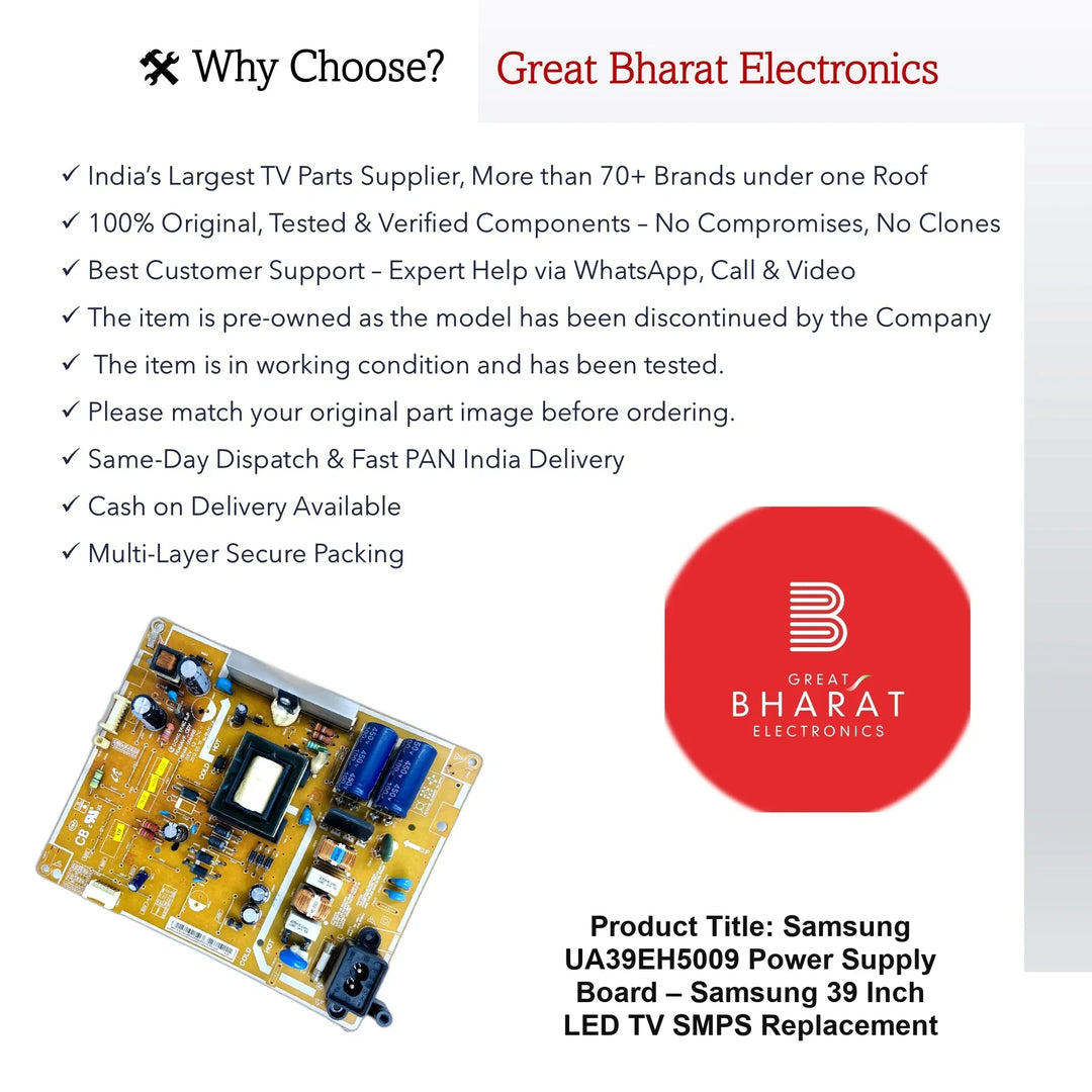 Samsung UA39EH5009 Power Supply Board – Samsung 39 Inch LED TV SMPS Replacement - Great Bharat Electronics