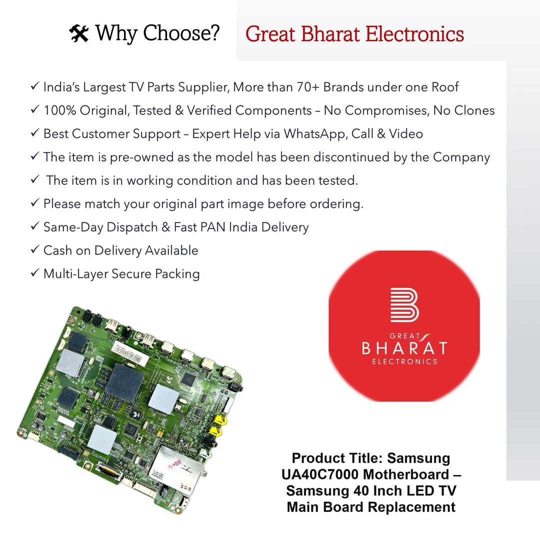 Samsung UA40C7000 Motherboard – Samsung 40 Inch LED TV Main Board Replacement - Great Bharat Electronics