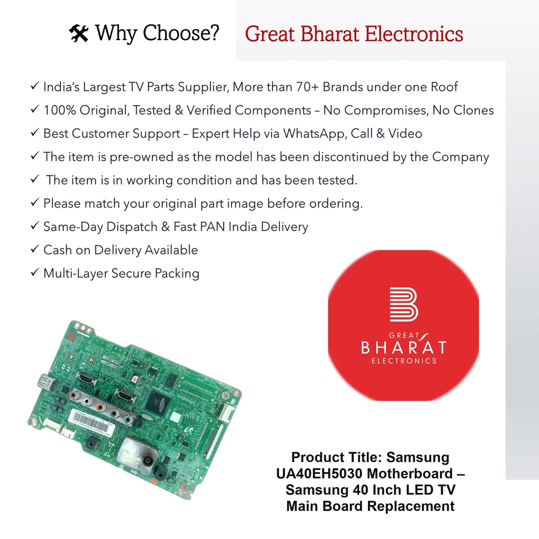 Samsung UA40EH5030 Motherboard – Samsung 40 Inch LED TV Main Board Replacement - Great Bharat Electronics