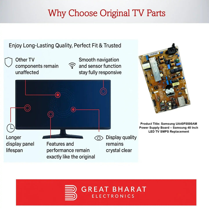 Samsung UA40F5500AM Power Supply Board – Samsung 40 Inch LED TV SMPS Replacement - Great Bharat Electronics