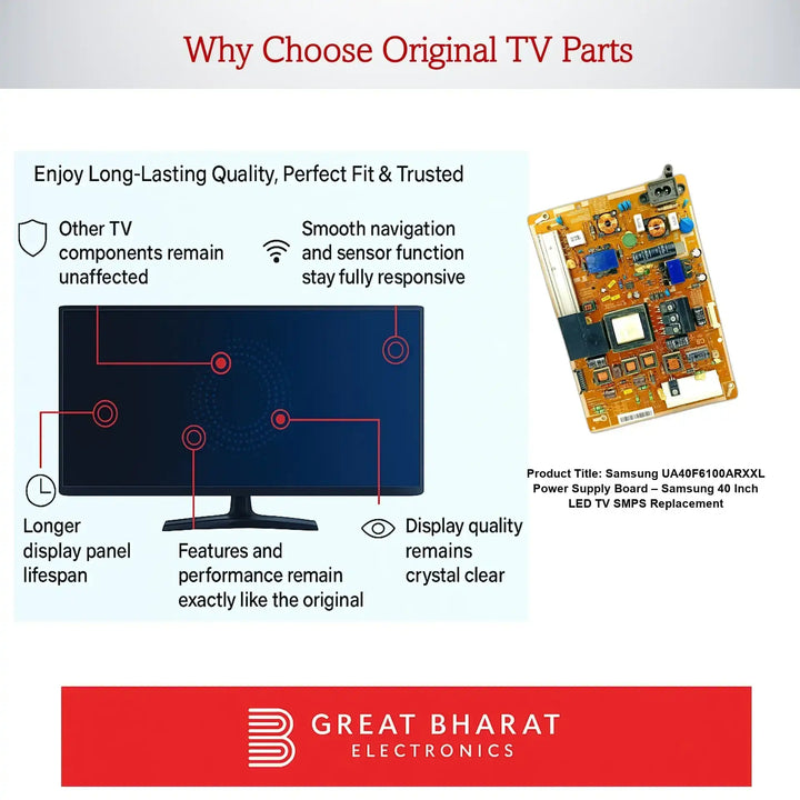 Samsung UA40F6100ARXXL Power Supply Board – Samsung 40 Inch LED TV SMPS Replacement - Great Bharat Electronics
