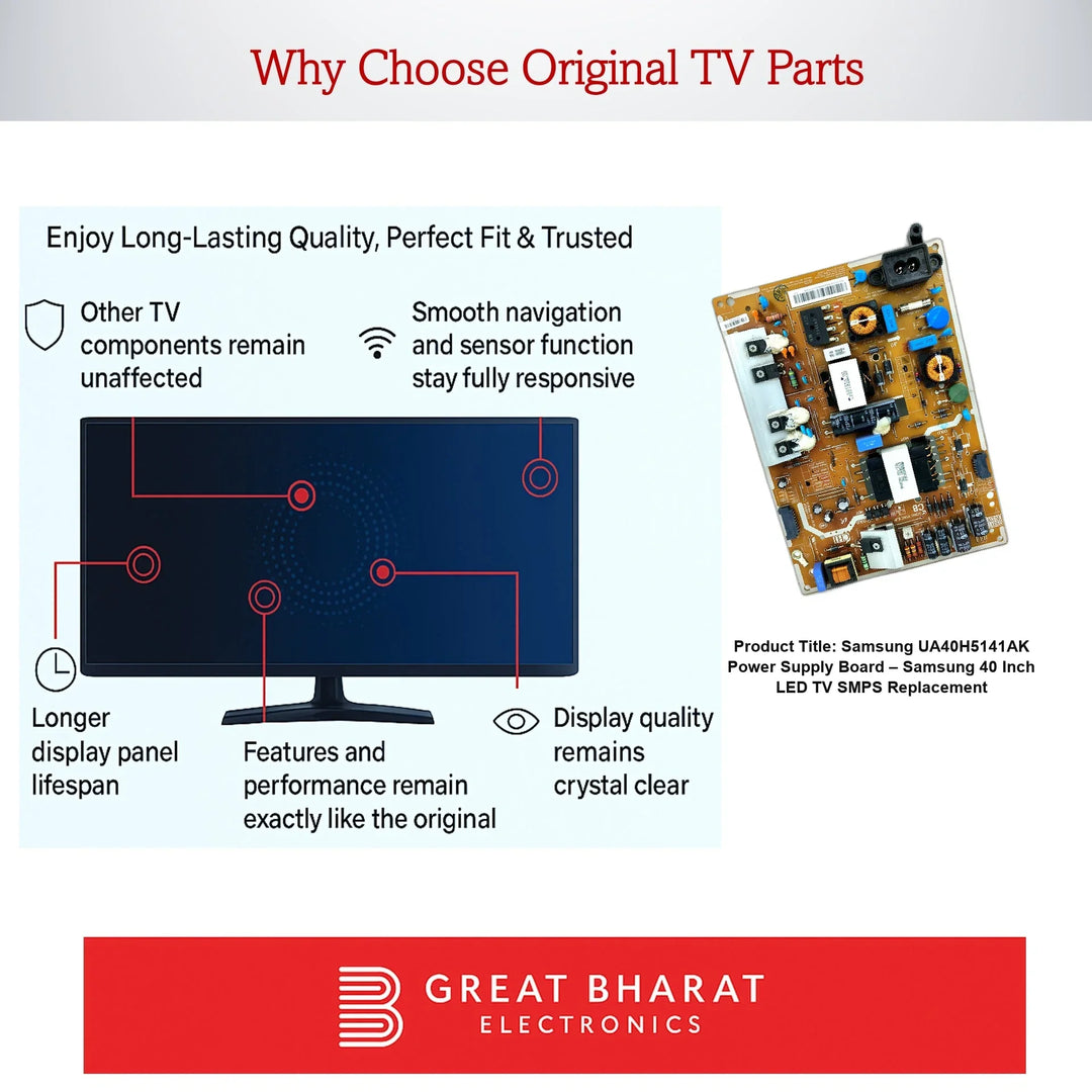 Samsung UA40H5141AK Power Supply Board – Samsung 40 Inch LED TV SMPS Replacement - Great Bharat Electronics