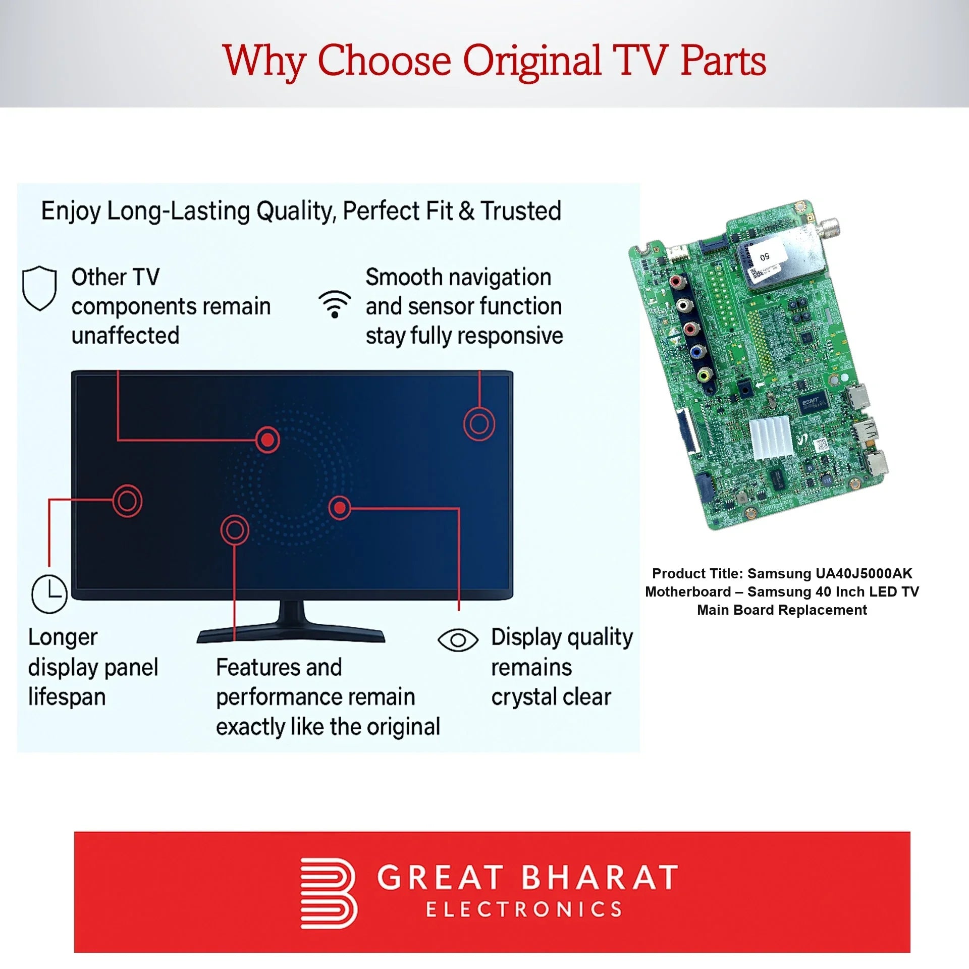 Samsung UA40J5000AK Motherboard – Samsung 40 Inch LED TV Main Board Replacement - Great Bharat Electronics