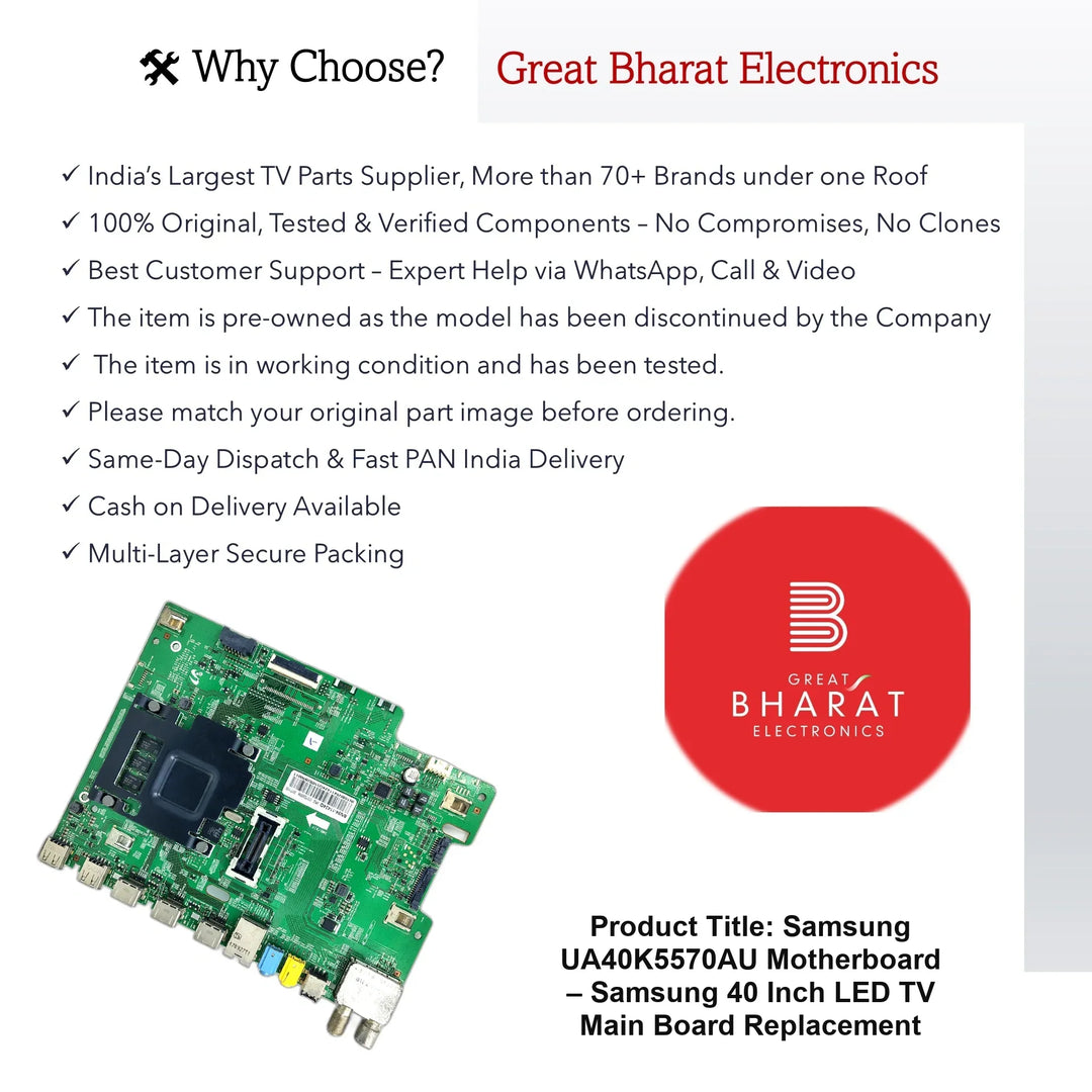 Samsung UA40K5570AU Motherboard – Samsung 40 Inch LED TV Main Board Replacement - Great Bharat Electronics