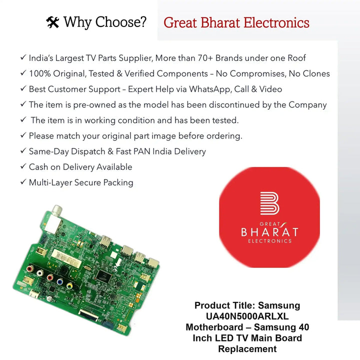 Samsung UA40N5000ARLXL Motherboard – Samsung 40 Inch LED TV Main Board Replacement - Great Bharat Electronics