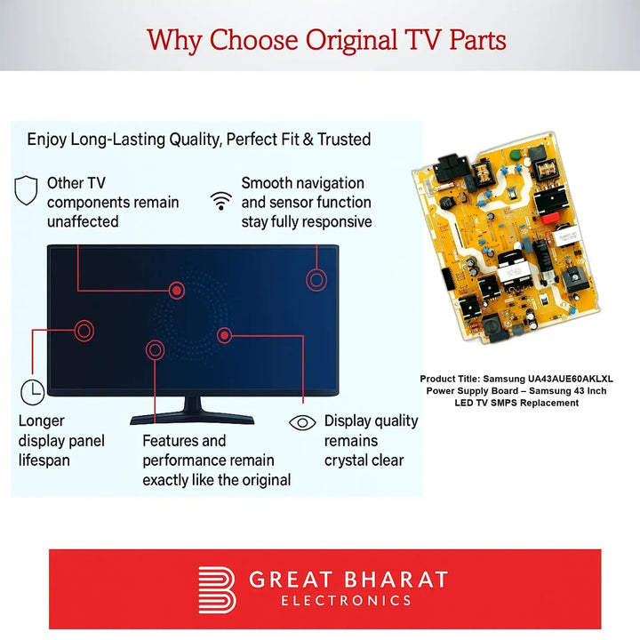 Samsung UA43AUE60AKLXL Power Supply Board – Samsung 43 Inch LED TV SMPS Replacement - Great Bharat Electronics