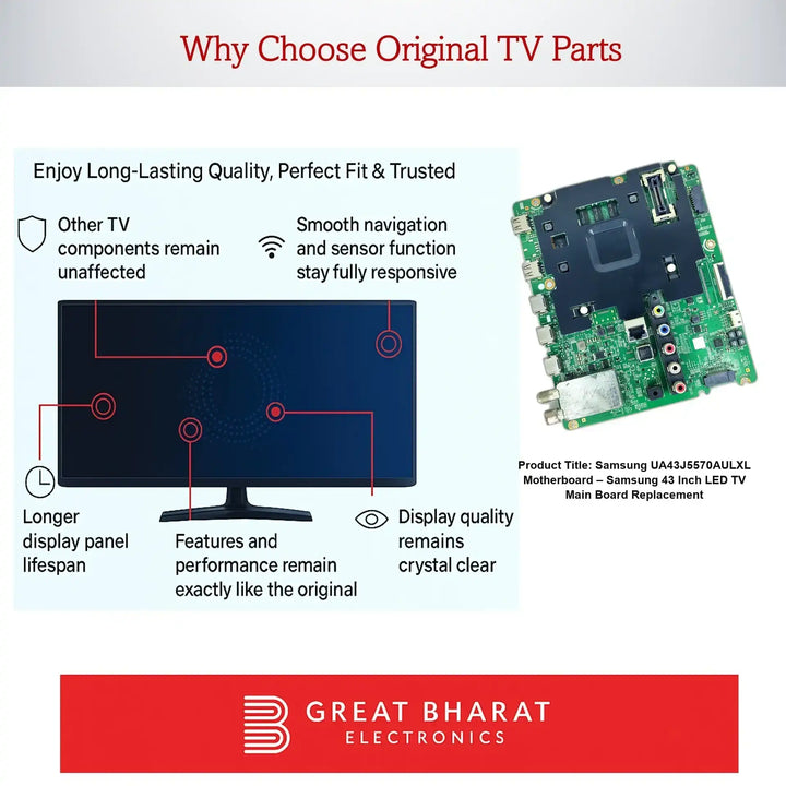 Samsung UA43J5570AULXL Motherboard – Samsung 43 Inch LED TV Main Board Replacement - Great Bharat Electronics